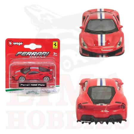 Imagem de Miniatura Carro Ferrari 488 Pista 1/64 Vermelho Bburago 56000