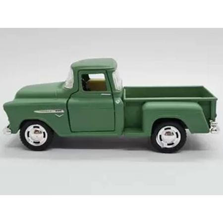 Imagem de Miniatura Chevy Stepside 1955 Kinsmart 1:32 Metal e Fricção Verde Fosco