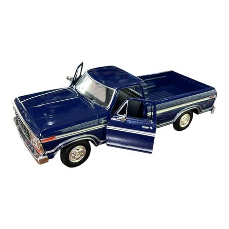 Imagem de Miniatura Ford F150 Custom 1979 Azul Metal Motormax 1:24