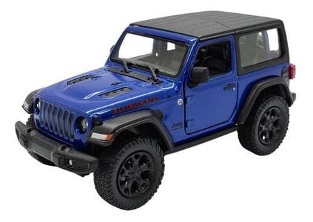  Miniatura Jeep Wrangler Rubicon Techo Cerrado Azul