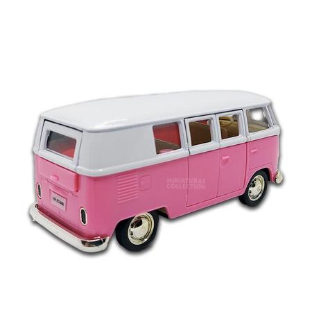 Imagem de Miniatura Kombi de ferro Rosa Abertura de portas Fricção