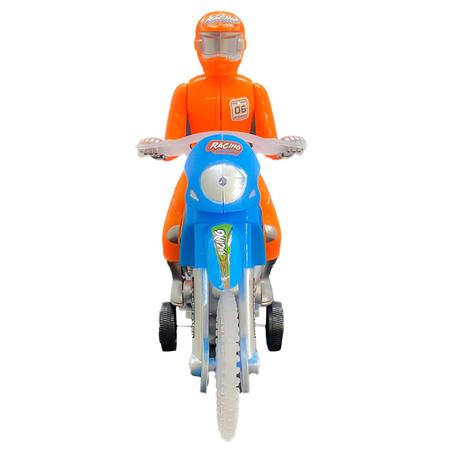 Moto Com Fricção Luz E Som De Corrida Com Boneco - Dm Toys