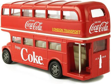 Kit 2 Brinquedo Miniatura Ônibus Coca Cola e Pepsi Coleções