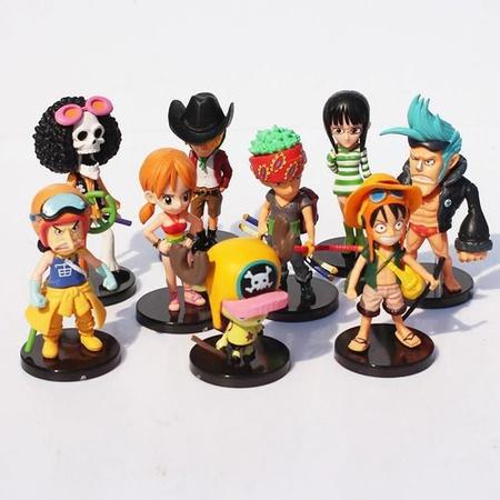 10 pçs/set One Piece Animação Personagens Luffy Roronoa Zoro