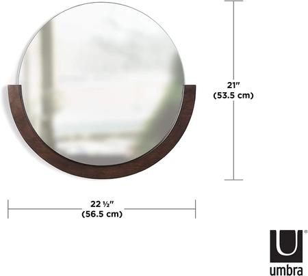 Imagem de Mira medio nogueira - espelho de parede decorativo 51 cm