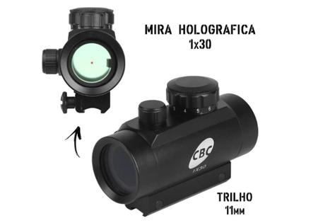 Imagem de Mira red dot holografica 1x30 cbc com ponto vermelho 