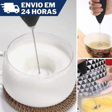 Imagem de Misturador de Bebidas Drinks Mini Mixer Batedor Portátil Pilha Inox Mexedor Eletrico Espuma Leite