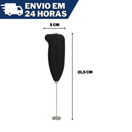 Imagem de Misturador de Bebidas Drinks Mini Mixer Batedor Portátil Pilha Inox Mexedor Eletrico Espuma Leite