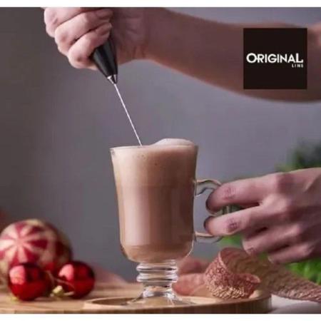 Imagem de Misturador Mini Mixer Elétrico 21,5cm Batedor Multicolorido Inox Café Chá Bebidas Milk Shake Multiuso Universal