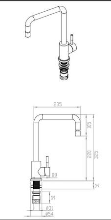 Imagem de Misturador Monocomando DeBacco Inox 181