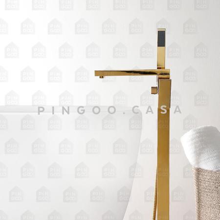 Imagem de Misturador para banheira Monocomando de Piso Santa Maria Pingoo.casa - Dourado