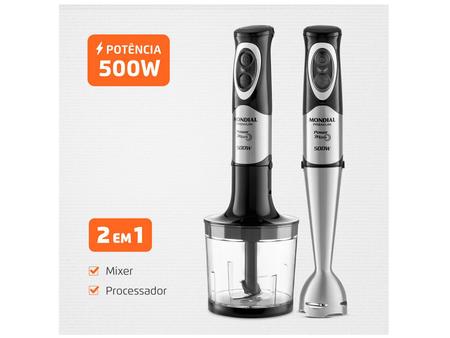 Imagem de Mixer 2 em 1 Mondial 500W Preto e Prata Power Mixer Premium M-07 2 Velocidades