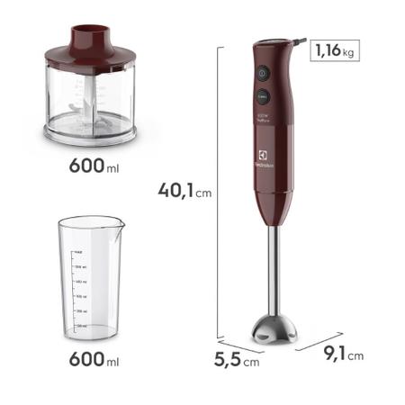 Imagem de Mixer 3 em 1 Electrolux Vermelho Escuro 600W Haste em Inox e Tecnologia TruFlow (EIB21)