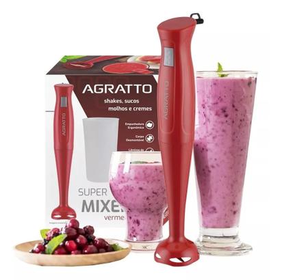 Imagem de Mixer De Alimentos Gourmet com Copo 700ml 200W Vermelho Agratto