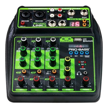 Mixer De Som 6 Canais Studio Link 6 Probass Usb Pc Bluetooth - PRO