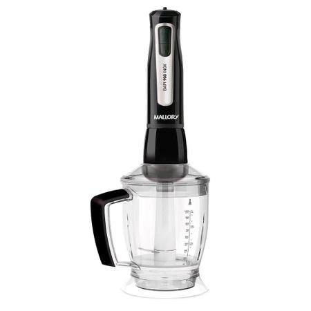 Imagem de Mixer Mallory Bapi 900 Inox 3 em 1 com Mini processador 760W Preto