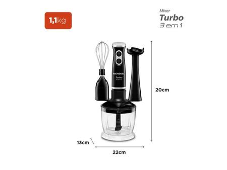 Imagem de Mixer Mondial M-14 3 em 1 Lâmina em Aço Inox 600ML 350W -127V