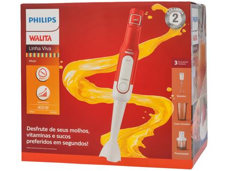 Imagem de Mixer Philips Walita 3 em 1 Branco e Vermelho 400W