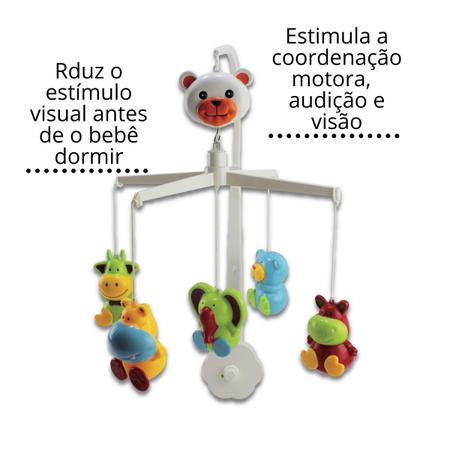 Imagem de Mobile berço bebe musical e giratorio animais