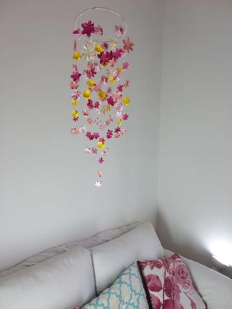 Imagem de Móbile Berço Flores Coloridas 46x15 cm Papel 180g
