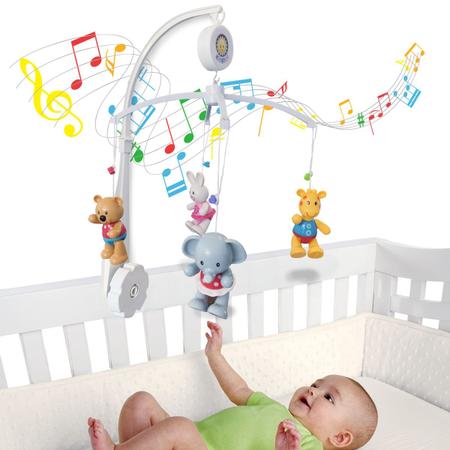 Imagem de Móbile Giratório Musical De Bebê Para Berço - Fauna Divertida Brinquedos Articulados
