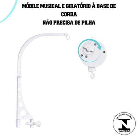Imagem de Mobile Para Berço De Bebe Musical E Giratório Safari Marrom