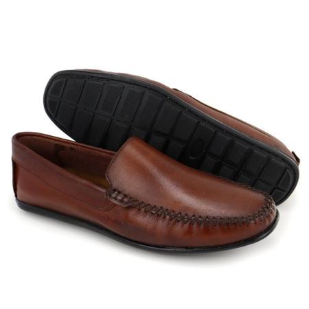 Mocassim Casual Masculino Couro Legitimo Granado - 608 - Conhaque Imagem de Mocassim Casual Masculino Couro Legitimo Granado - 608 - Conhaque