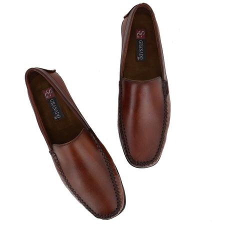 Mocassim Casual Masculino Couro Legitimo Granado - 608 - Conhaque Imagem de Mocassim Casual Masculino Couro Legitimo Granado - 608 - Conhaque