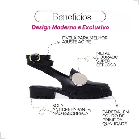Mocassim Feminino Aberto Ajust vel Tratorado Com Enfeite Blanche