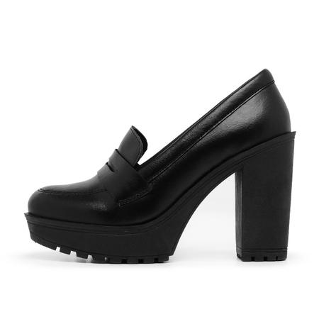 Imagem de Mocassim Feminino Oxford Salto Alto Preto