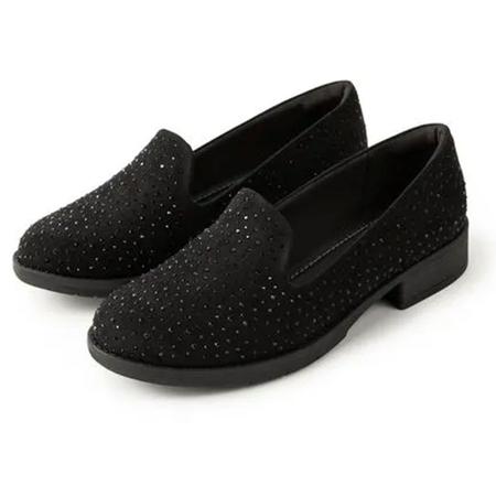 Imagem de Mocassim Loafer Feminino Leci Preto Brilhos Piccadilly 653007-1