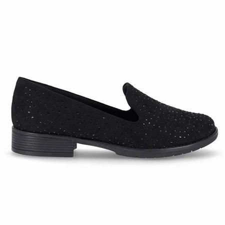 Imagem de Mocassim Loafer Feminino Leci Preto Brilhos Piccadilly 653007-1