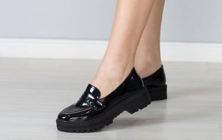 Mocassim preto envernizado Ponta fina shoes Outros Moda e