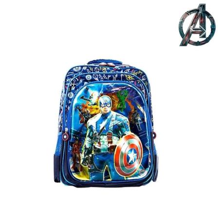 Imagem de Mochila 3d Escolar Infantil De Costas Capitão América