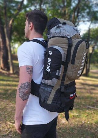 Imagem de Mochila 55l resistente viagem camping trilha pesca impermeável