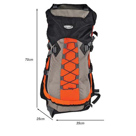 Imagem de Mochila 60L Impermeável Viagem Camping Esporte 6103 Laranja