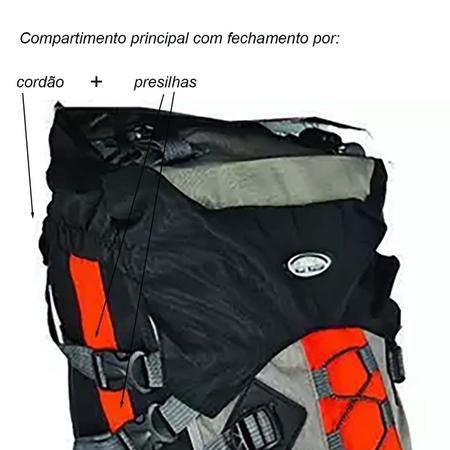 Imagem de Mochila 60L Impermeável Viagem Camping Esporte 6103 Laranja