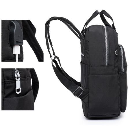 Kit Mochila Bolsa Cavalera com Estojo Reforçado Escolar Faculdade Espaçosa  - Preto+Marrom