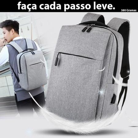 Imagem de Mochila Bolsa Cinza Impermeável Com Porta USB Bolsa Para Negócios, Trabalho & viagens Ultra Moderno