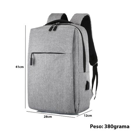 Imagem de Mochila Bolsa Cinza Impermeável Com Porta USB Bolsa Para Negócios, Trabalho & viagens Ultra Moderno