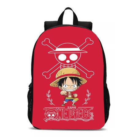 Imagem de Mochila Bolsa Escolar Modelo Anime Pirata Luffy e o Chapeu de Palha