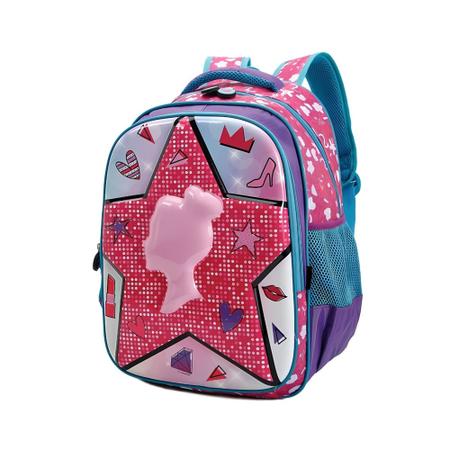 Imagem de Mochila Bolsa Infantil Meninas 3d Alto Relevo Grande