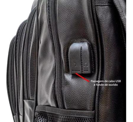 Imagem de Mochila bolsa masculina impermeável material sintético ecológico notebook reforçada resistente viagem executiva antifurto grande top 5 compartimentos