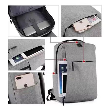 Imagem de Mochila Bolsa Notebook escolar masculina coreana feminina Volta Aulas cabo Usb Estudante Universitário Unisex