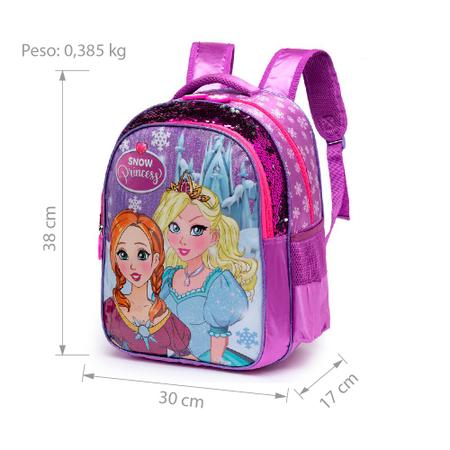 Imagem de Mochila Bolsa Spector Princesas Feminina Reforçada Escolar Infantil