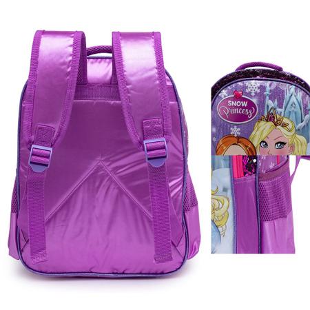 Imagem de Mochila Bolsa Spector Princesas Feminina Reforçada Escolar Infantil