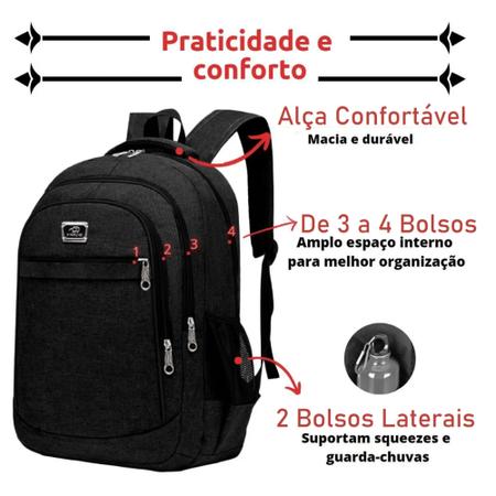 Imagem de Mochila Bolsa Viagem Resistente Coreana Masculina Feminina Colorida