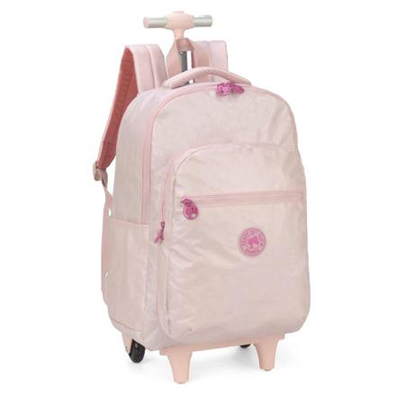 Imagem de Mochila Carrinho 2 em 1 Juvenil Barbie Rosa Metálico Luxcel