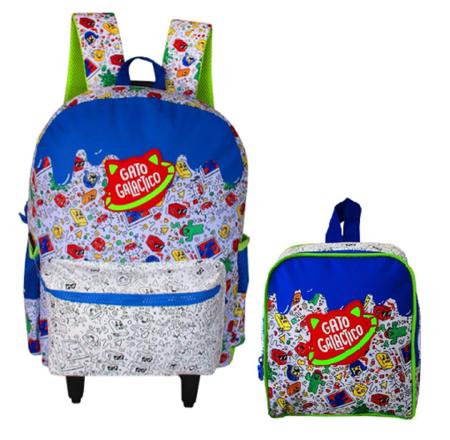 Mochila Infantil Rodinha Gato Galáctico r P/ Colorir