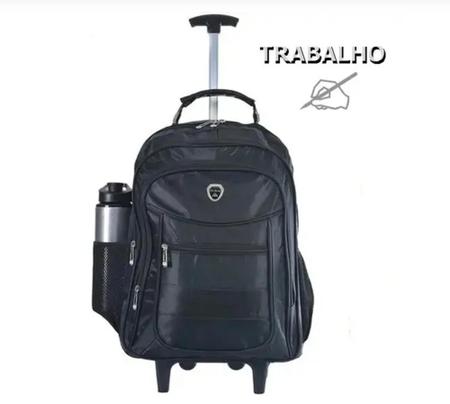 Imagem de Mochila Com Rodinhas Escolar Faculdade Trabalho Viagem Preta - PIETRIX